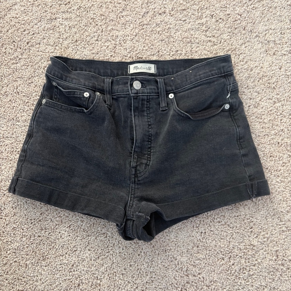 Madewell Black Denim High Rise Jean Shorts Size 28